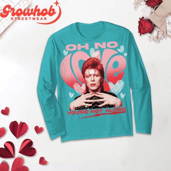 David Bowie You’re Not Alone Valentine Fleece Pajamas Set Long Sleeve