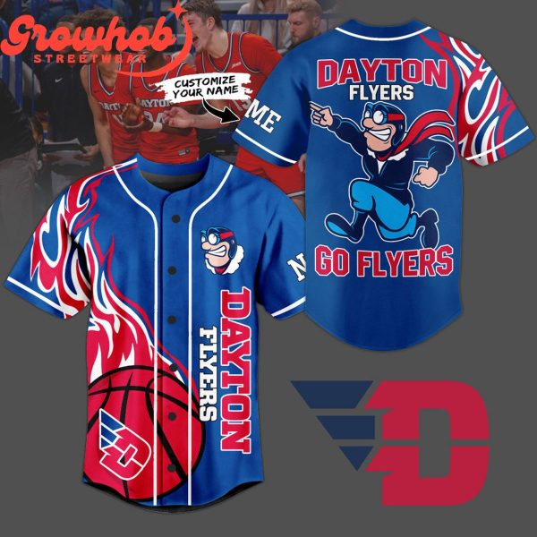 Dayton Flyers Go Flyers Personalized Baseball Jersey