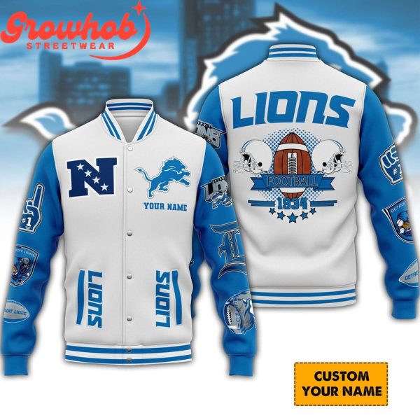 Detroit Lions Football 1934 Fan Personalized Baseball Jacket