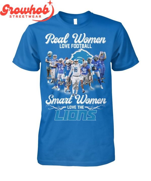 Detroit Lions Smart Women Love Football T-Shirt