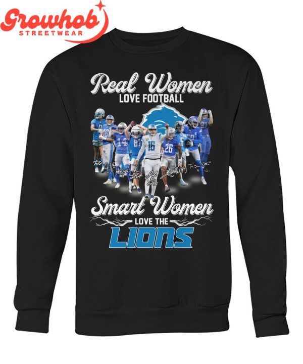 Detroit Lions Smart Women Love Football T-Shirt