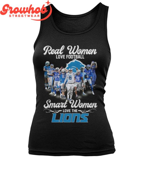 Detroit Lions Smart Women Love Football T-Shirt