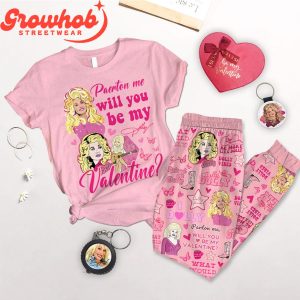 Dolly Parton My Queen Love Valentine Fleece Pajamas Set Pink