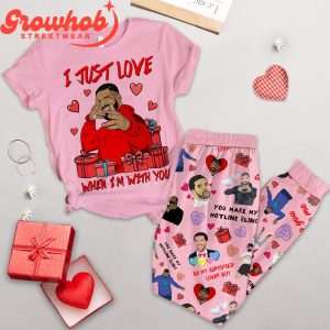 Drake In Love Fan Valentine Fleece Pajamas Set Long Sleeve