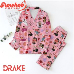 Drake In Love Fan Valentine Fleece Pajamas Set Long Sleeve