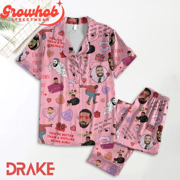 Drake In Love Fan Valentine Polyester Pajamas Set