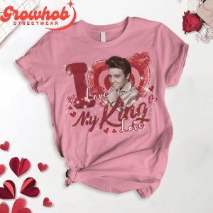 Elvis Presley My King Love Valentine Fleece Pajamas Set Pink