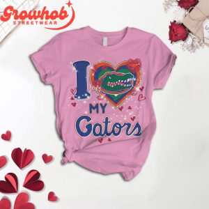 Florida Gators I Love Valentine Pink Fleece Pajamas Set