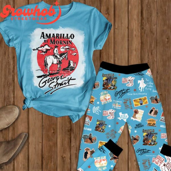 George Strait Amarillo By Mornin Blue Fleece Pajamas Set