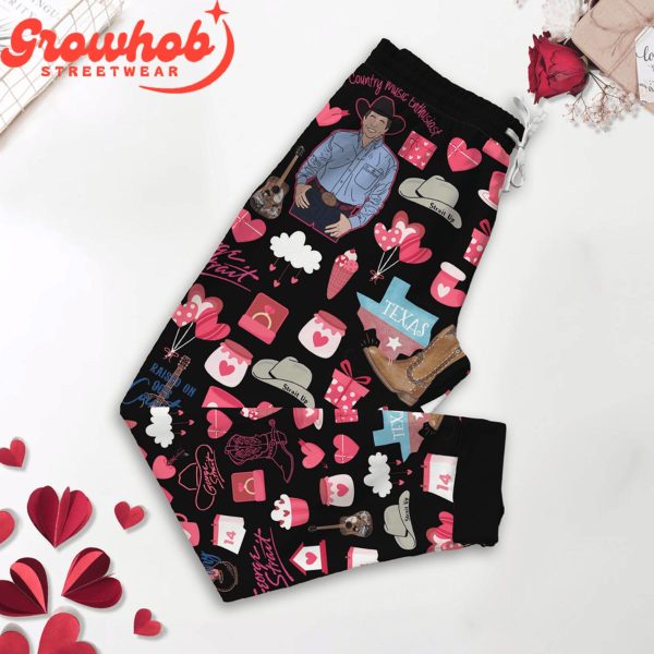 George Strait Valentine A True Love Fleece Pajamas Set