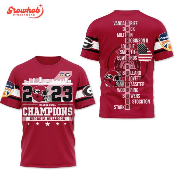 Georgia Bulldogs Orange Bowl Champions 2023 Red Design Hoodie Shirts