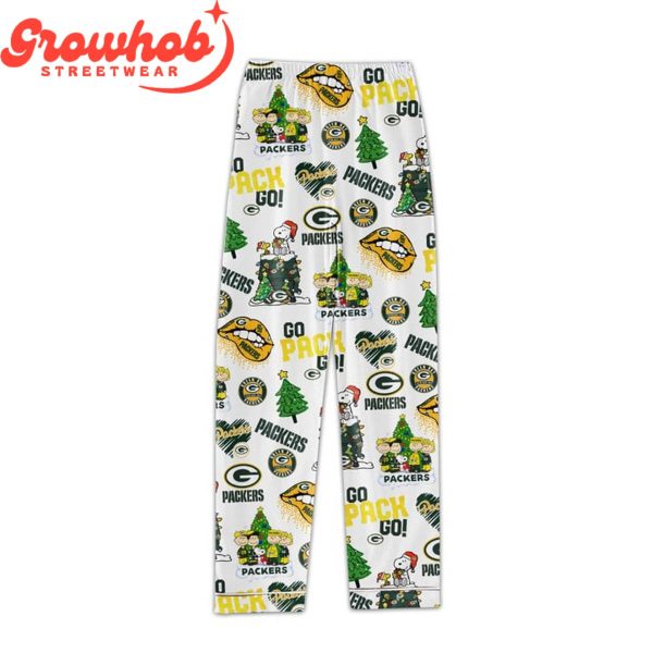 Green Bay Packers Snoopy Polyester Pajamas Set