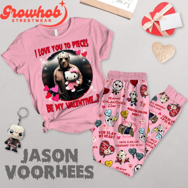 Jason Voorhees Love You Valentine Fleece Pajamas Set