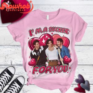 Jonas Brothers Valentine Sucker For You Fleece Pajamas Set Pink Version