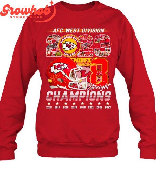 Kansas City Chiefs 2023 AFC West Division Champions 8 Staight T-Shirt
