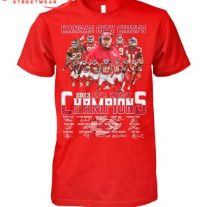 Kansas City Chiefs 2023 AFC West Division Champions 8 Staight T-Shirt