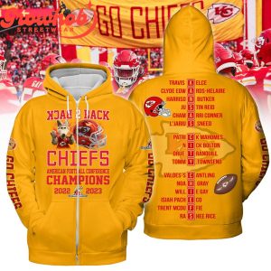 Kansas City Chiefs AFC 2023 Back2Back Champs Hoodie Shirts Yellow