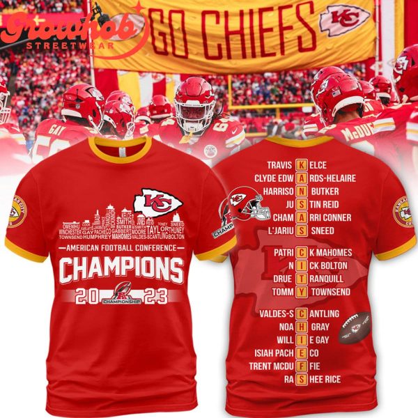 Kansas City Chiefs AFC 2023 Champions City Hoodie Shirts Red