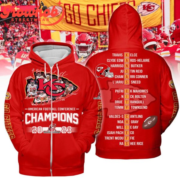 Kansas City Chiefs AFC 2023 Champs Hoodie Shirts Red