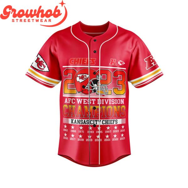 Kansas City Chiefs AFC Champions 2023 Personalized Red Baseball Jersey