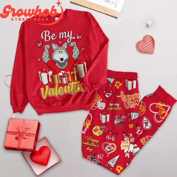 Kansas City Chiefs Be My Valentine Fleece Pajamas Set Long Sleeve