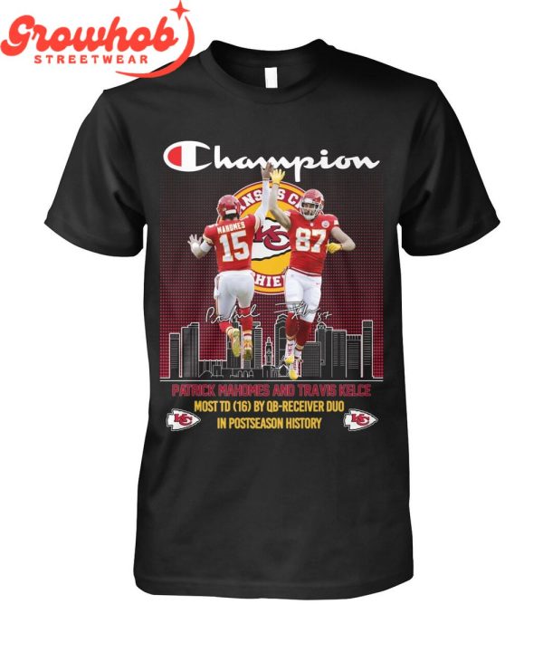 Kansas City Chiefs Mahomes Kelce Most Receivers  T-Shirt