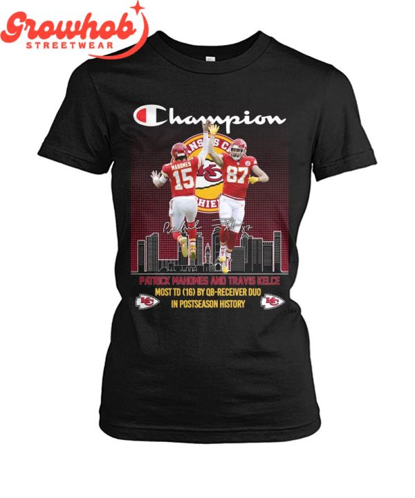 Kansas City Chiefs Mahomes Kelce Most Receivers  T-Shirt