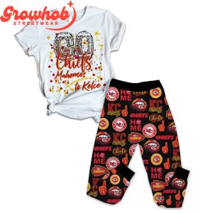 Kansas City Chiefs Mahomes To Kelce Fleece Pajamas Set