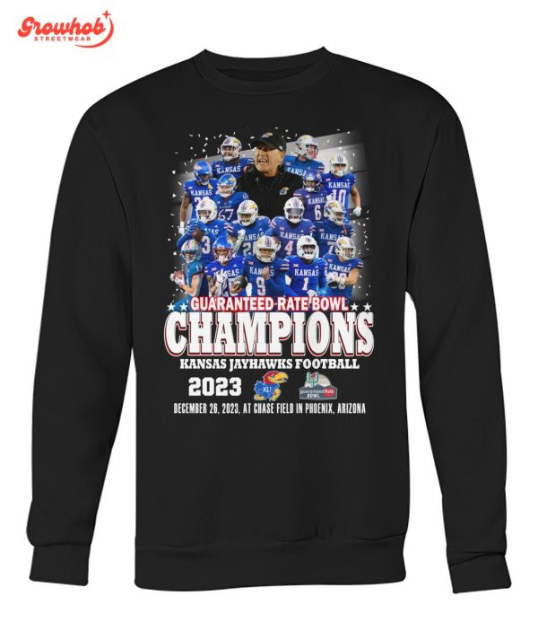 Kansas Jayhawks Football 2023 Guaranteed Rate Bowl Champions Fan T-Shirt