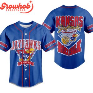 Kansas Jayhawks Rock Chalk Personalized Baseball Jersey