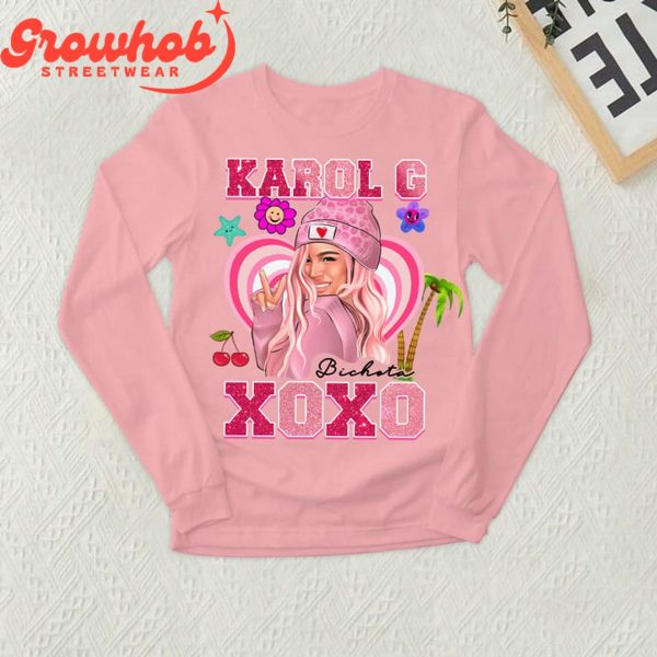 Karol G XOXO Valentine Fleece Pajamas Set Long Sleeve
