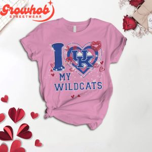Kentucky Wildcats I Love Valentine Pink Fleece Pajamas Set