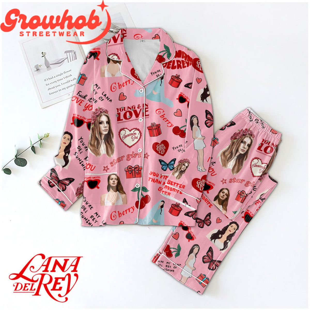 Lana Del Rey Valentine Polyester Pajamas Set