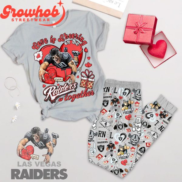 Las Vegas Raiders Love Valentine Fleece Pajamas Set