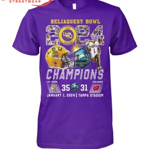 LSU Tigers 2024 Reliaquest Bowl Champions Celebration T-Shirt