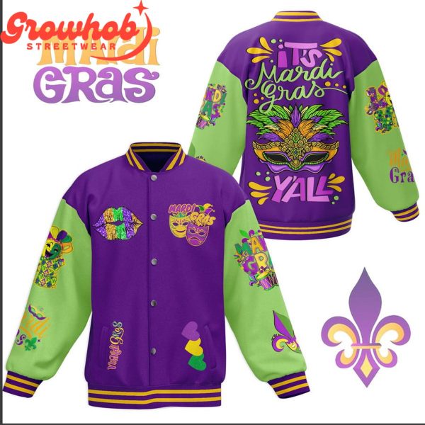 Mardi Gras Y’All Festival Time Baseball Jacket