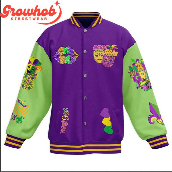 Mardi Gras Y’All Festival Time Baseball Jacket