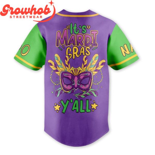 Mardi Gras Y’All Festival Time Personalized Baseball Jersey