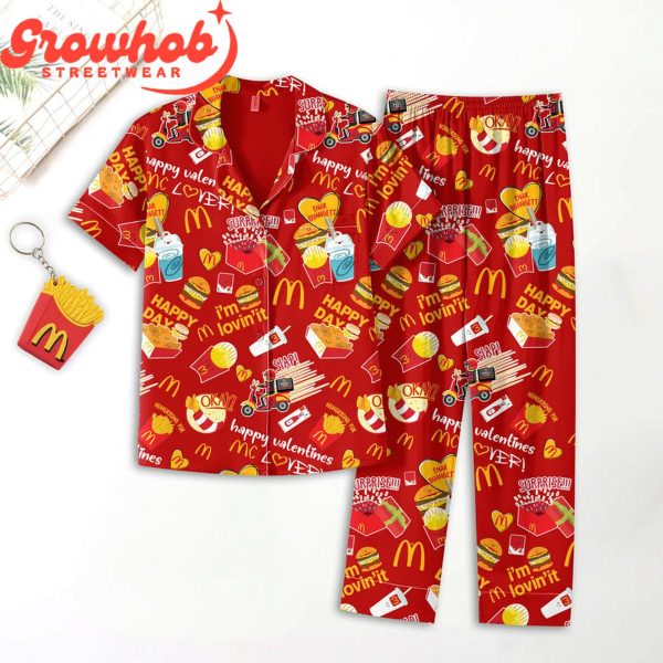 McDonald Food Valentine Polyester Pajamas Set