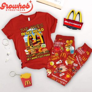 McDonald Food Valentine Polyester Pajamas Set