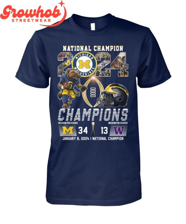 Michigan Wolverines 2024 National Champions College Football Playoff T-Shirt