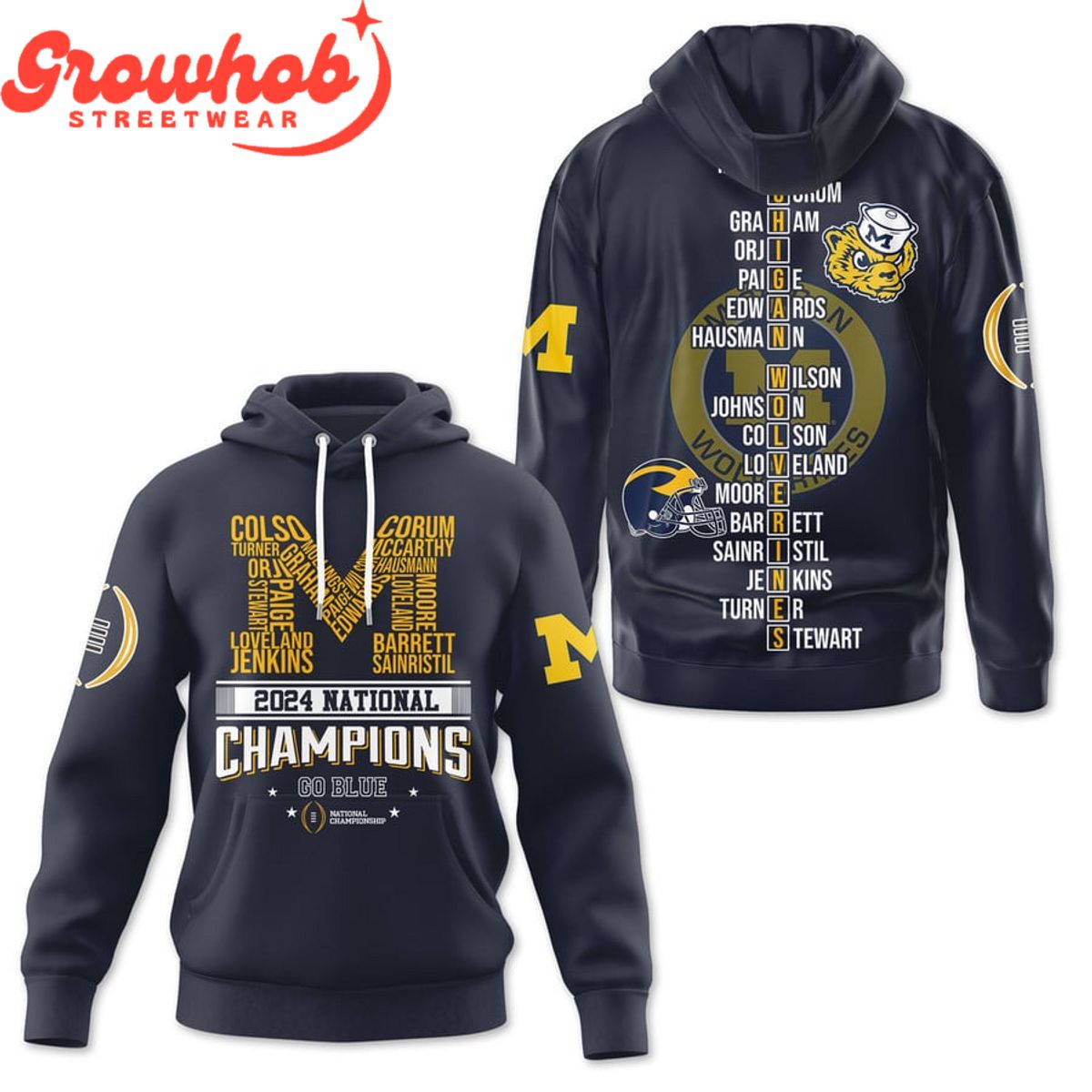 Michigan Wolverines 2024 National Champions Fan Hoodie Shirts Black Version