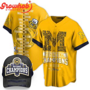 Michigan Wolverines 2024 National Champions Fan Yellow Design Baseball Jersey