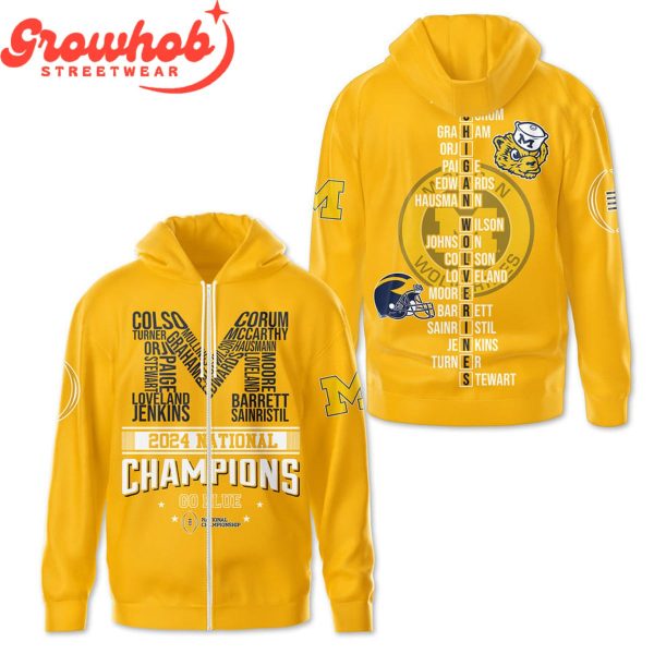 Michigan Wolverines 2024 National Champions Fan Yellow Design Hoodie Shirts