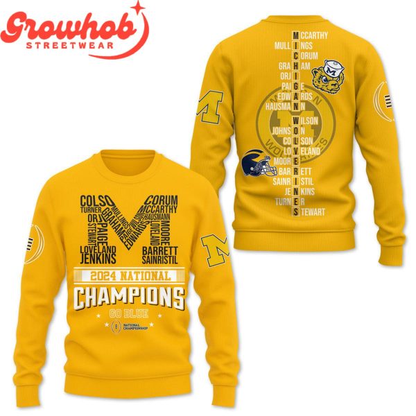 Michigan Wolverines 2024 National Champions Fan Yellow Design Hoodie Shirts