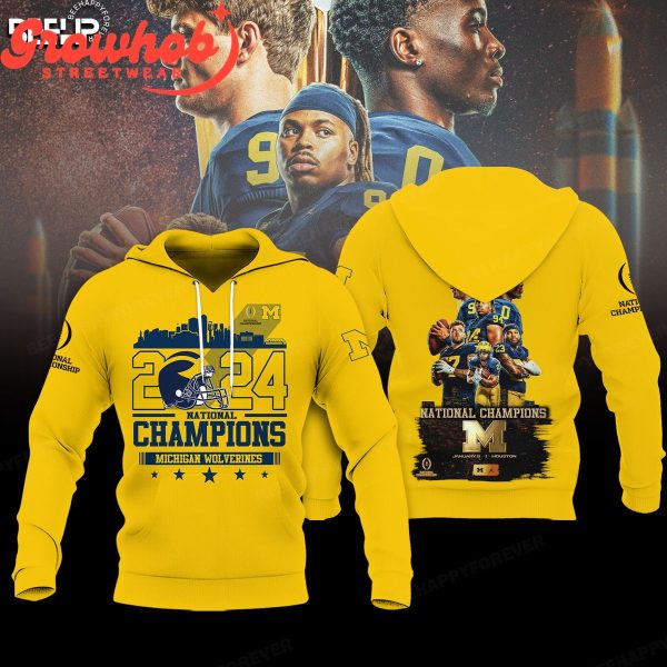 Michigan Wolverines 2024 National Champions Yellow Hoodie Shirts