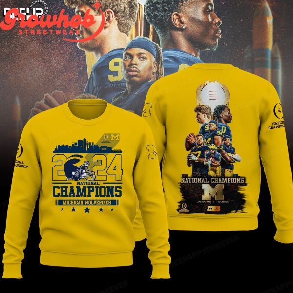 Michigan Wolverines 2024 National Champions Yellow Hoodie Shirts