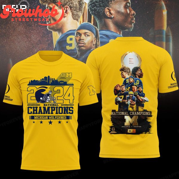 Michigan Wolverines 2024 National Champions Yellow Hoodie Shirts