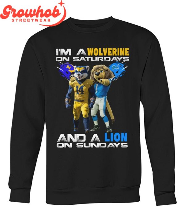 Michigan Wolverines Detroit Lions Roary And Biff T-Shirt
