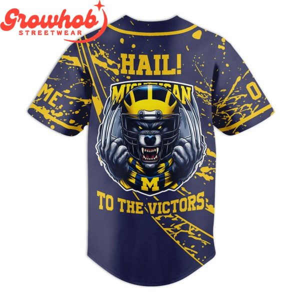 Michigan Wolverines The Victors Personalized Baseball Jersey